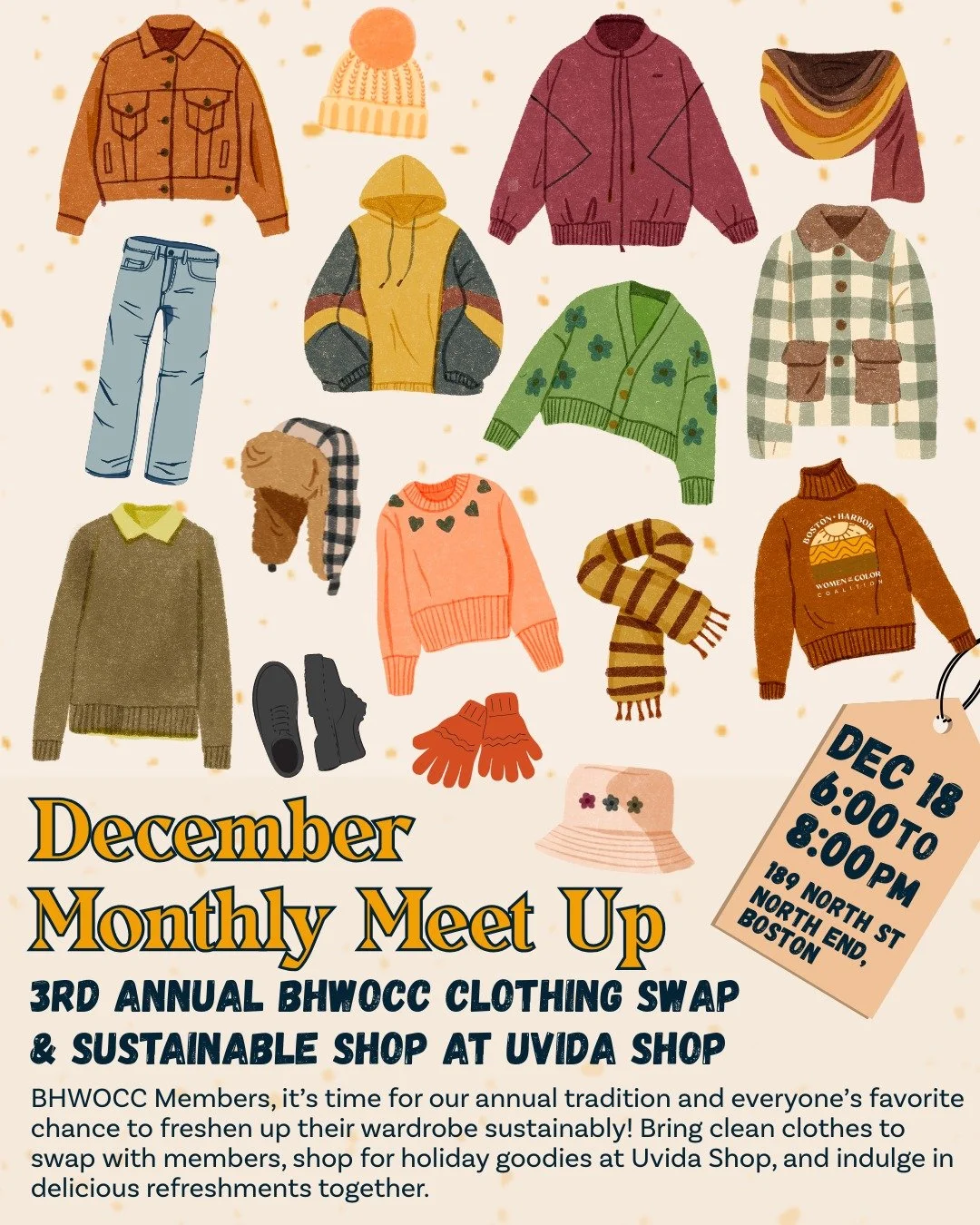 Join us for our Third Annual Clothing Swap at UVIDA, a favorite BHWOCC community gathering hosted at Boston&rsquo;s first zero-waste store!

Our monthly meetups are all about connection, care, and collective exchange, and this Monthly Meetup brings i