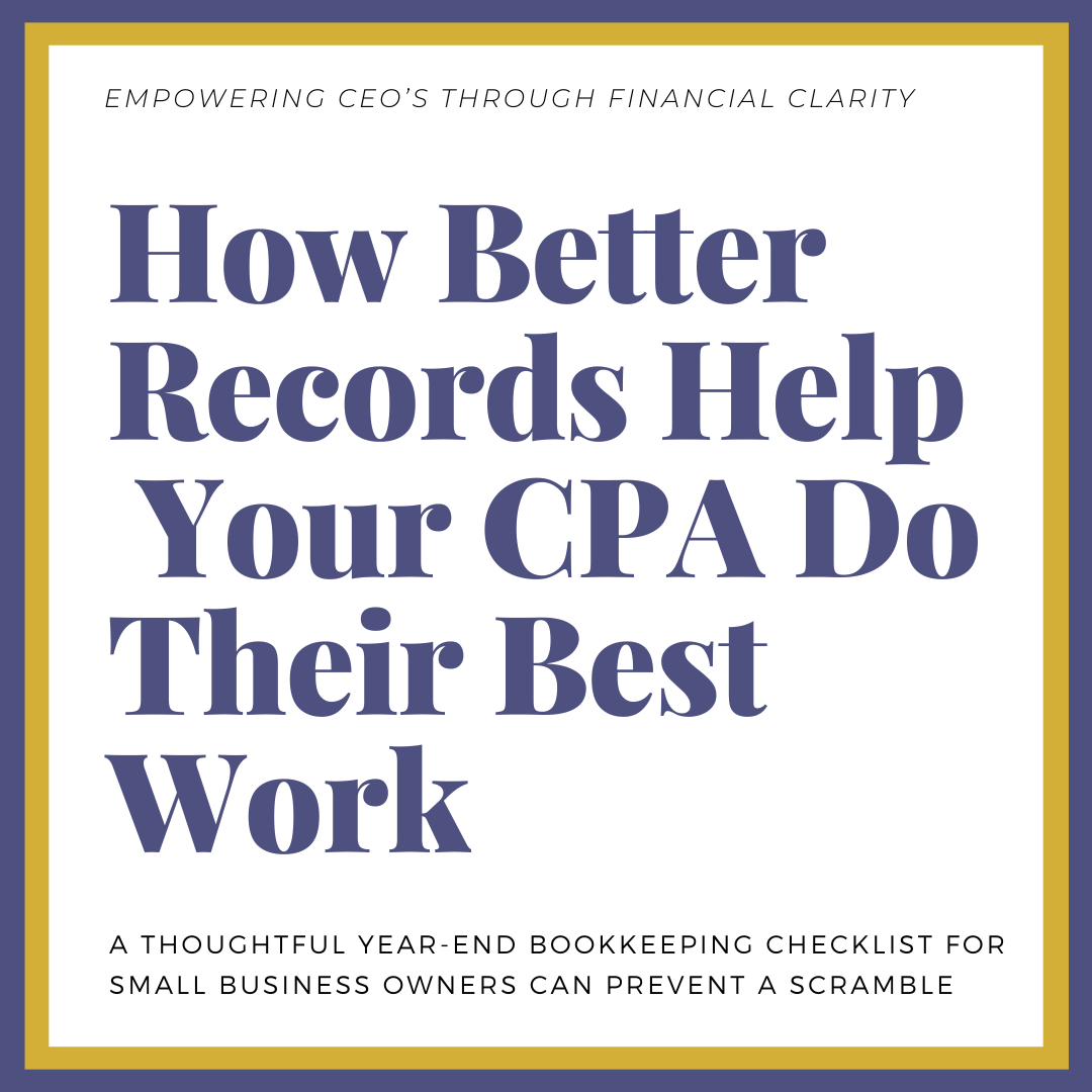       
  
     Get Your Books Ready Before Year-End: How Better Records Help Your CPA Do Their Best Work   January is a poor time to discover that your books have been carrying unresolved issues since spring. By then, tax deadlines are approaching, y