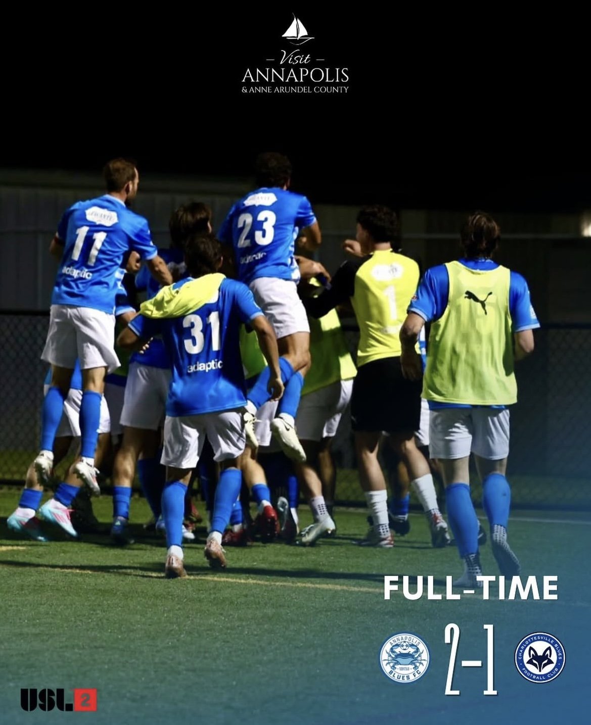 Last Minute Goal Gives Annapolis Blues All Three Points in its Inaugural USL 2 Game