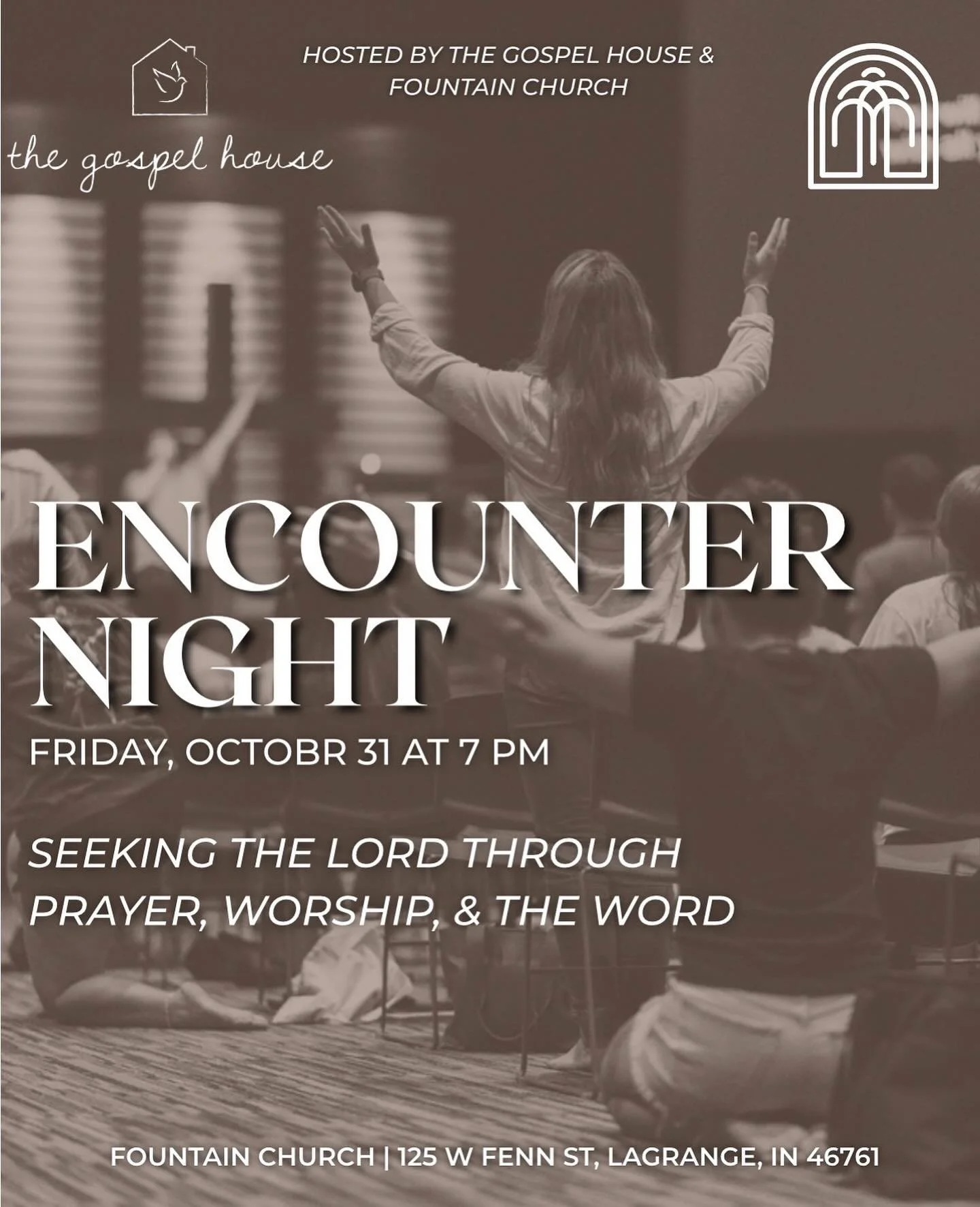 We love partnering with local churches! Next Friday, we&rsquo;ll be worshipping in Lagrange, IN with our friends at @myfountainchurch! 

If you&rsquo;re in the area and are hungry for more of God, come join us as we seek His face!!