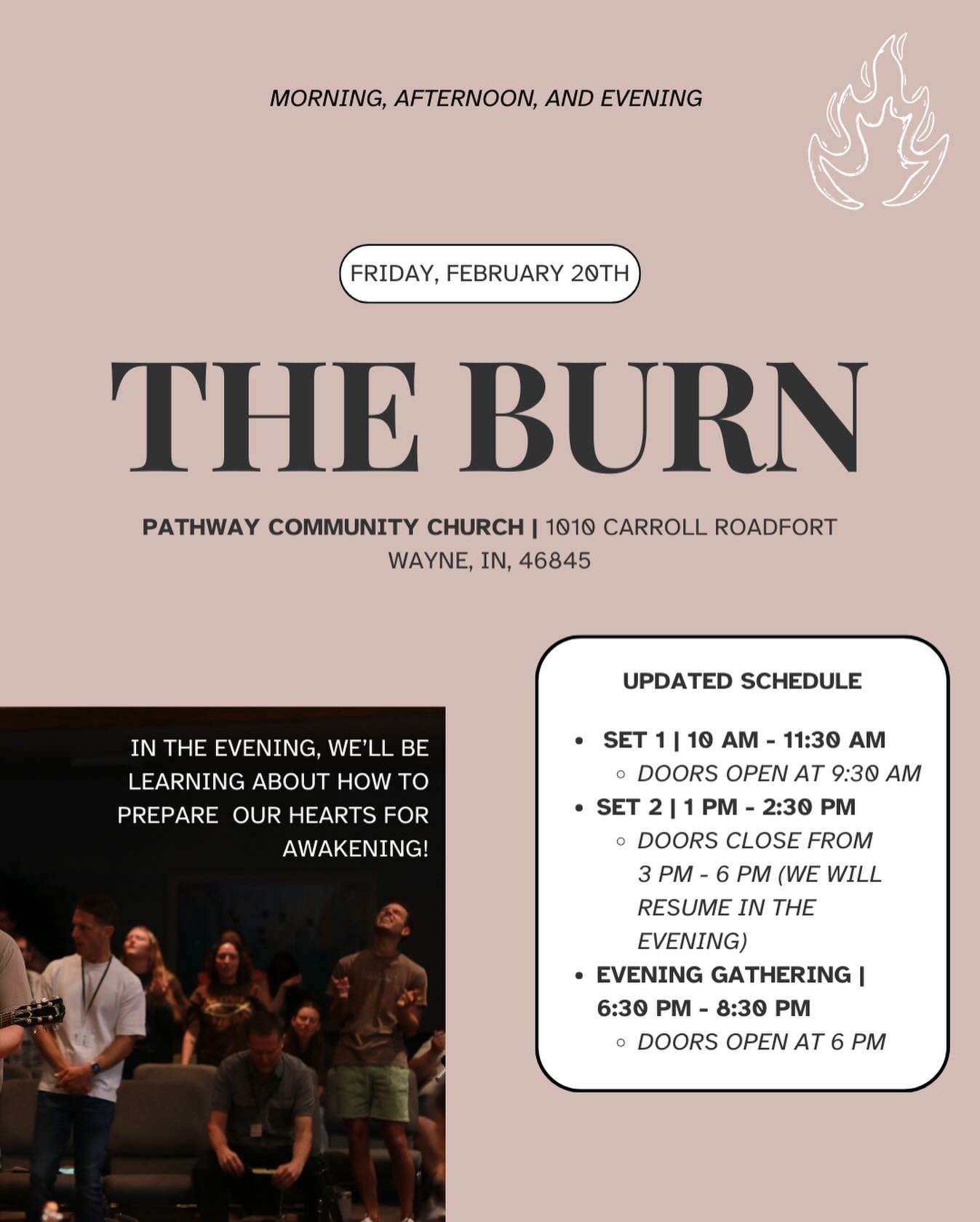 We&rsquo;re so expected to see how God is moving across our country and we believe He wants to pour out His Spirit HERE on US in Fort Wayne! 

Let&rsquo;s seek Him together at Pathway Church this Friday, check out the graphic for more info :)