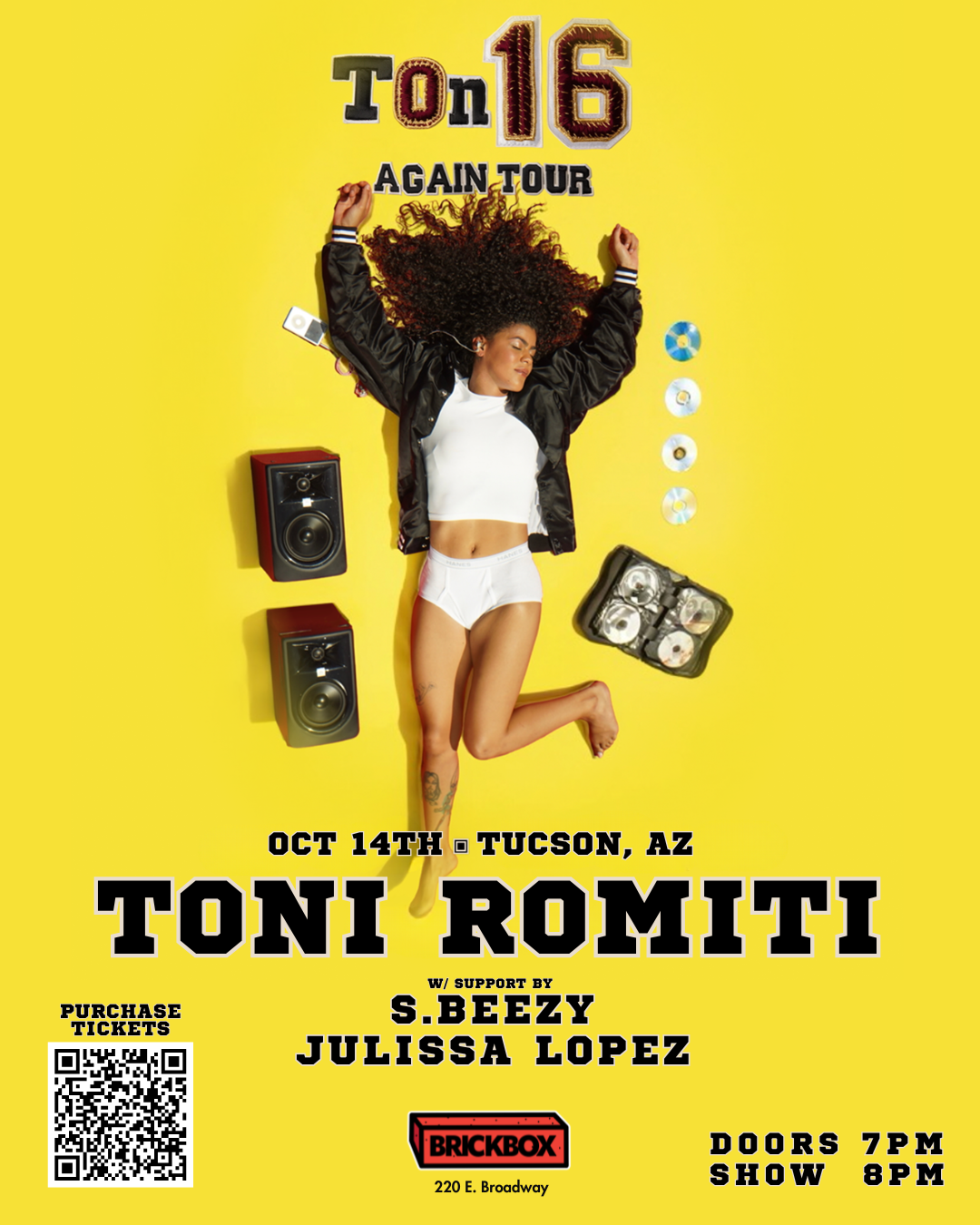 10/14 @ 7pm: Toni Romiti (R&B), S.Beezy, Julissa Lopez