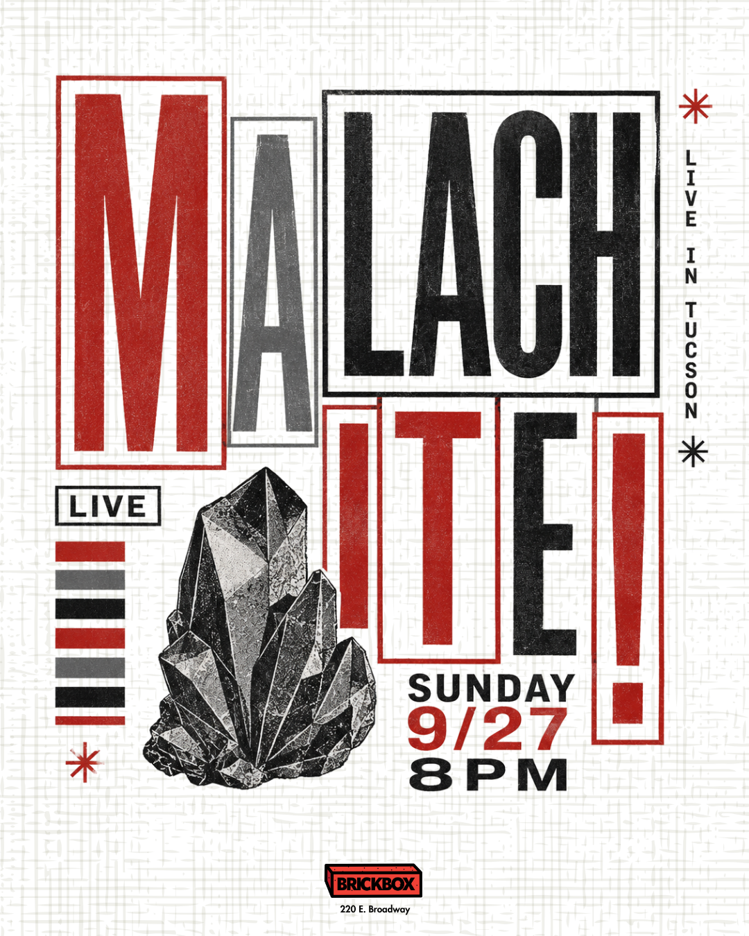 9/27 @ 8pm: 
Malachite! (rap)