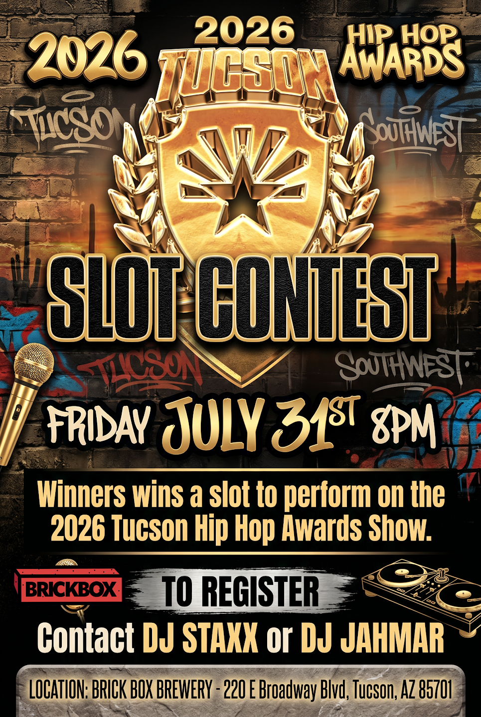 7/31 @ 8PM: Tucson Hip Hop Awards slot contest (Rap)