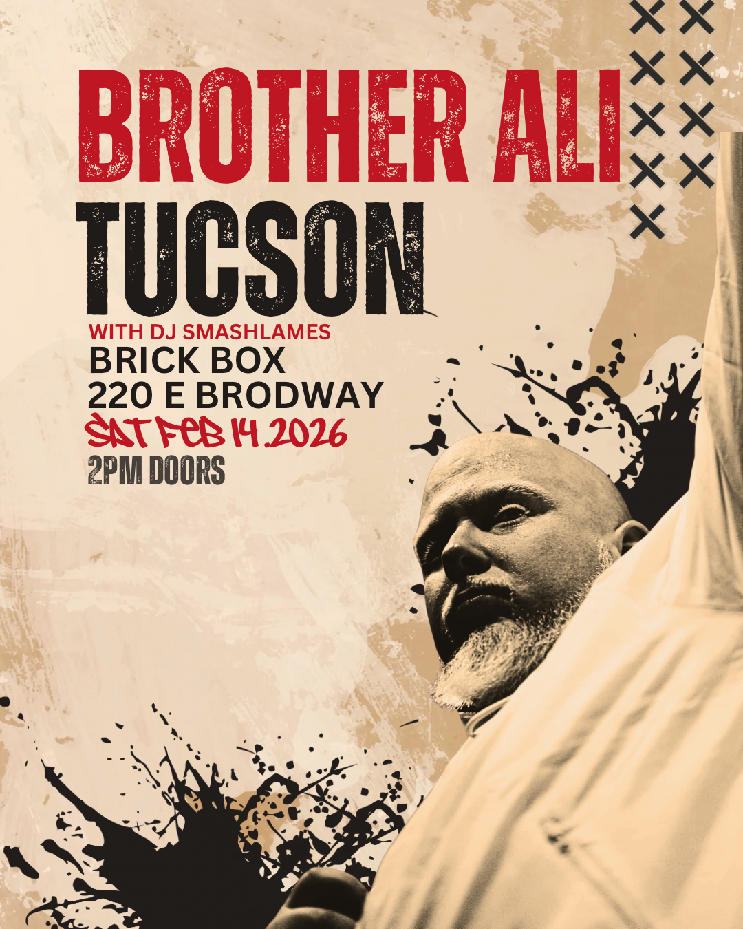 2/14 @ 2pm-4pm: Brother Ali (Hip Hop) Click flyer for ticket link