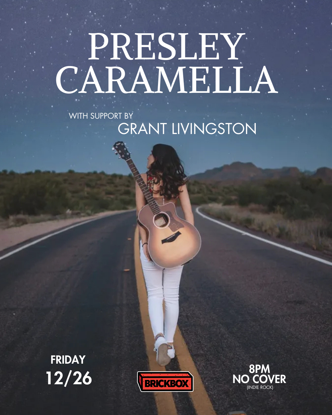 12/26 @ 8pm: Grant Livingston/ Presley Caramella (Folk/Americana)