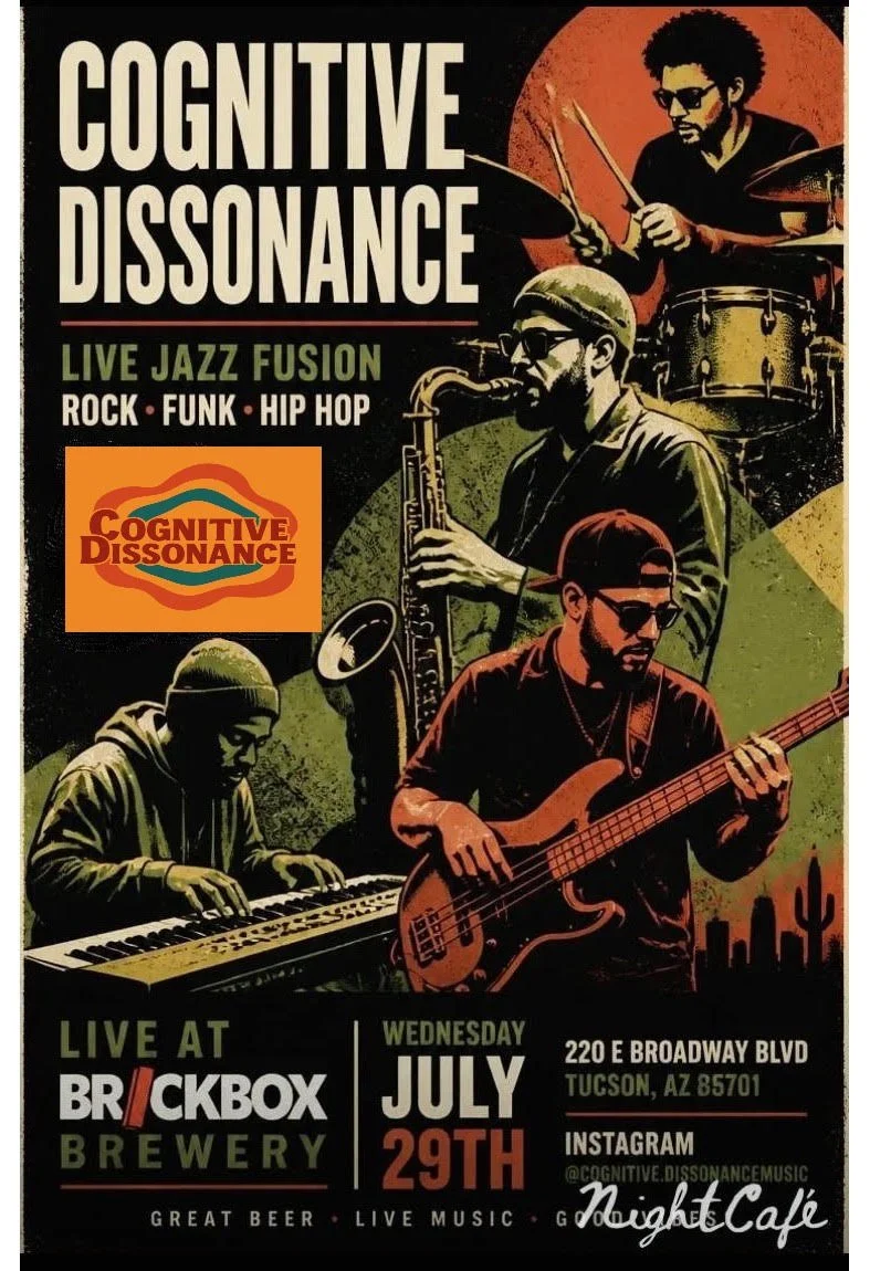 7/29 @ 8pm: Cognitive Dissonance music (jazz Fusion, Hip Hop)