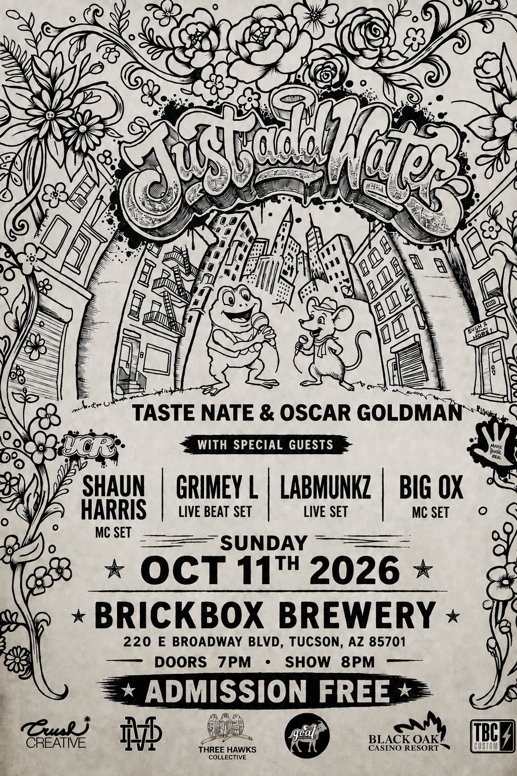 10/11 @ 8PM: Oscar Goldman (Hip Hop, Fake four)