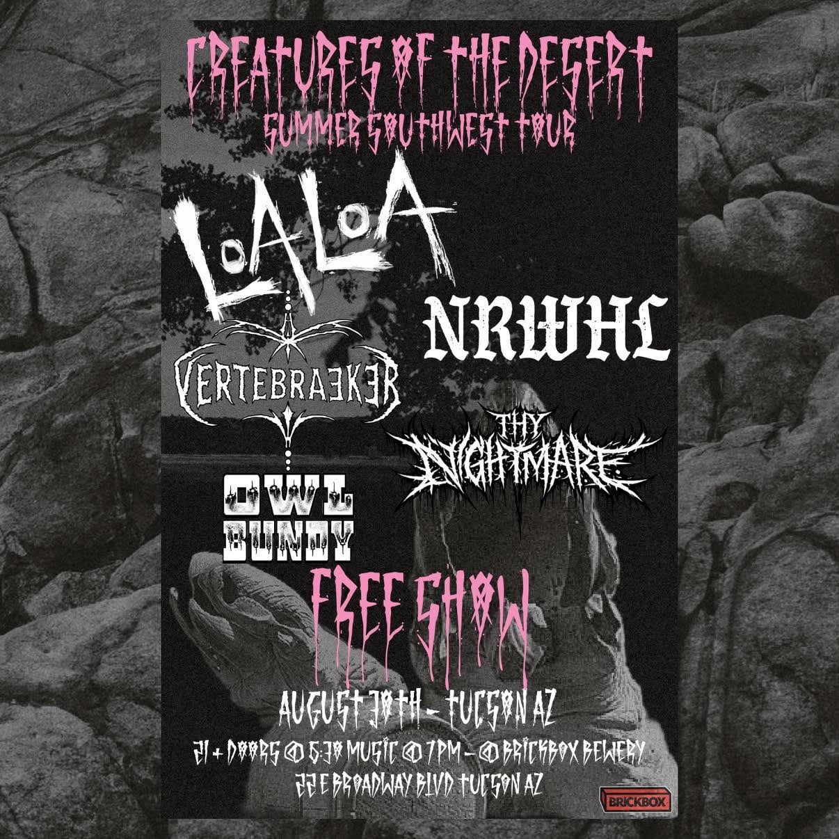8/30 @ 8pm: NRHWL, LoaLoa and Crow Eater (metal)