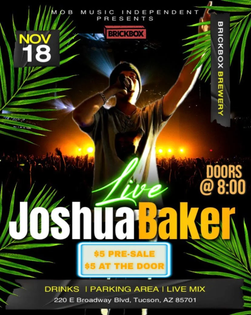 11/18 @ 8pm: Joshua Baker (Rap/HipHop/Alternative)