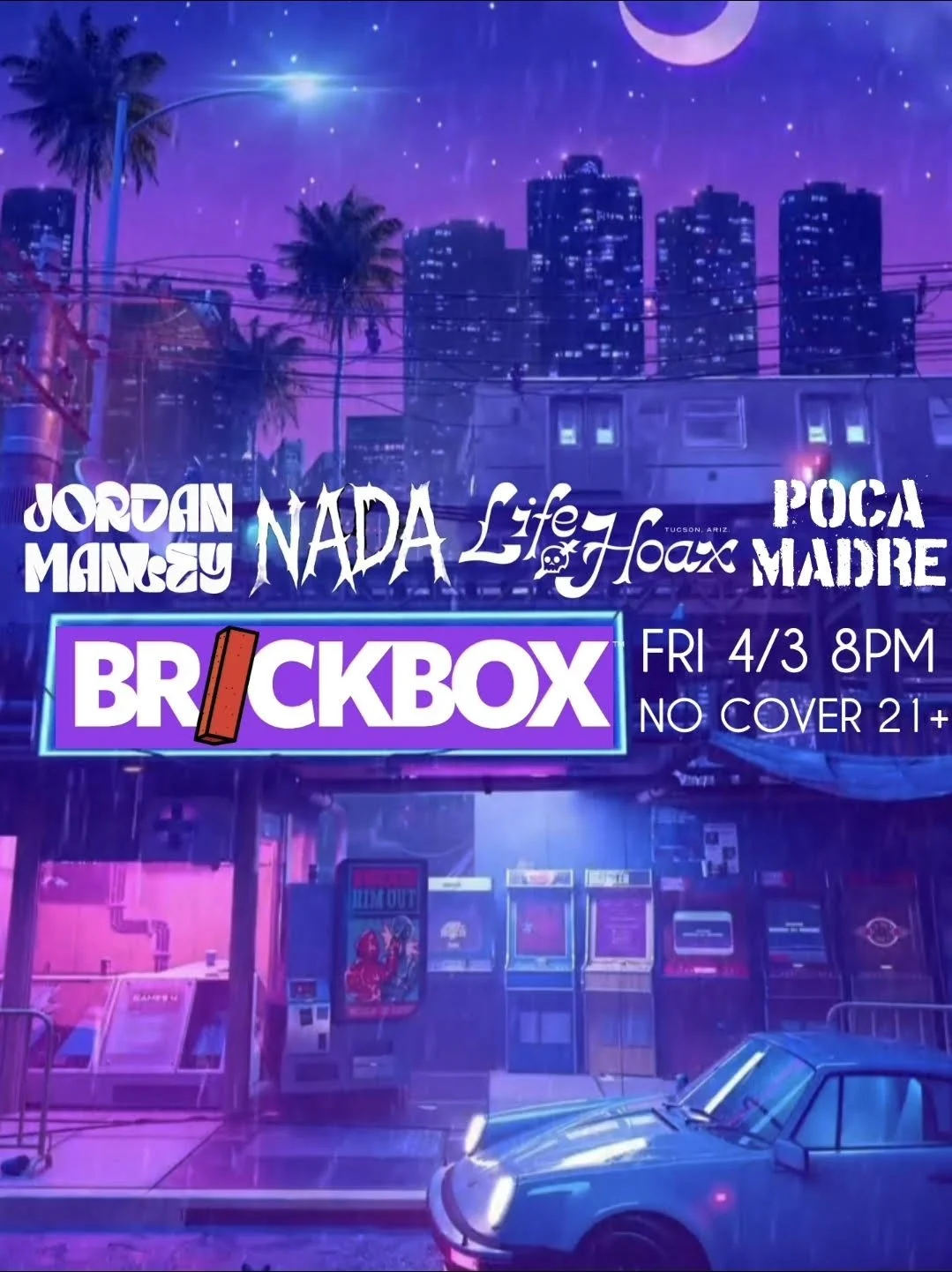 4/3 @ 8pm: Jordan Manley, NADA, Life of Hoax, POCA MADRE (Alt rock/ indie)