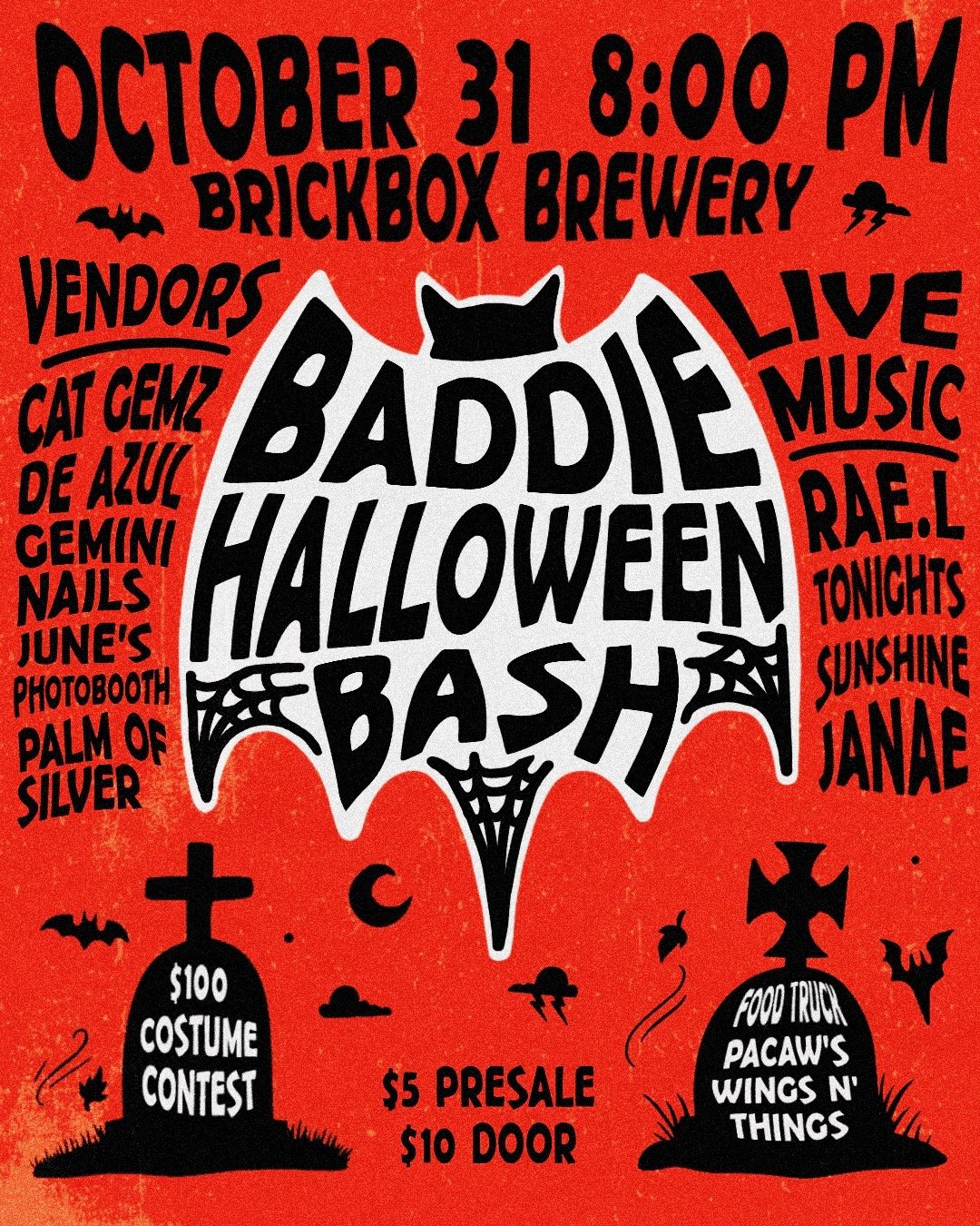 10/31 @ 8PM: (Sold out) Rae L. presents Baddie Halloween Bash: Rae. L, Tonights Sunshine, Janae (Pop, Rock, RnB)