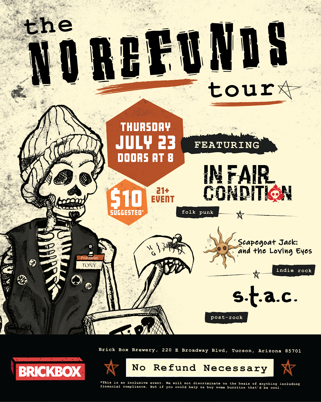 7/23 @ 8PM: In Fair Condition (folk punk), Scapegoat Jack and the Loving Eyes (indie rock), and s.t.a.c. (post-rock)