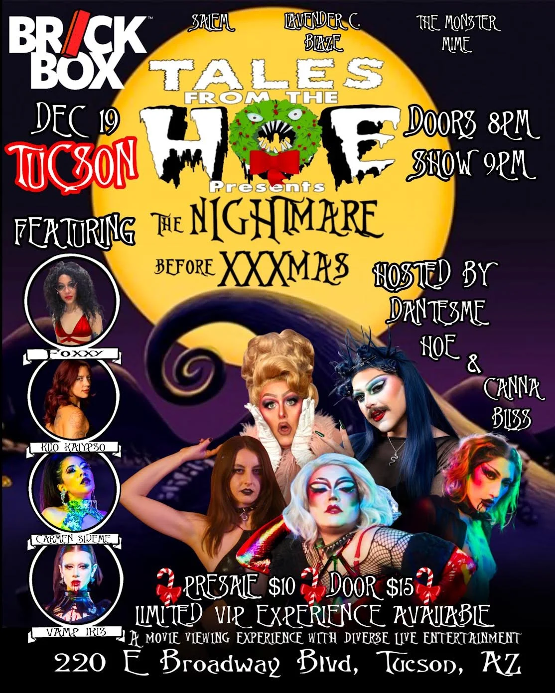 12/19 @ 8pm: Dantesme movie/burlesque show: Nightmare Before XXXmas show featuring FOXXY, KILO KALYPSO, CARMEN SIDEME, VAMP IRIS
