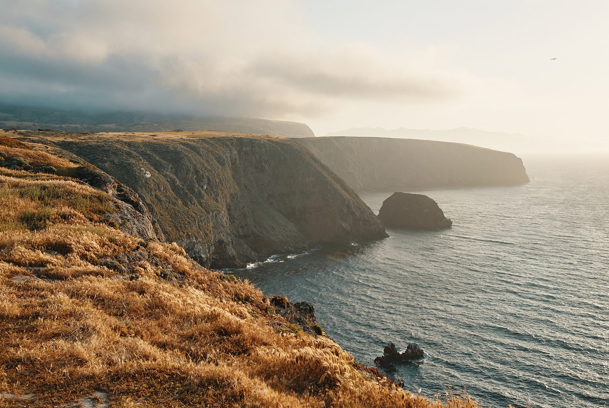landscape of a cliffside by the ocean