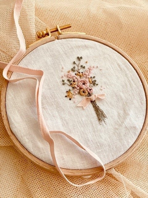  Ebherys Level2： 2Sets a Pack, 1 Hoop and 1 White Frame, Hand  Embroidery Kit for Adults, Not Cross Stitch, Wedding Ceremony and Gift, New  Stitches of Gauze Skirt and Long Hair(Wedding)
