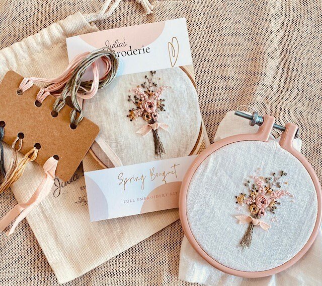 Spring Girl Embroidery Kit - A Threaded Needle