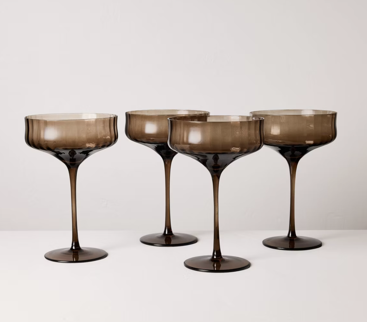 12oz Coupe Glasses Brown