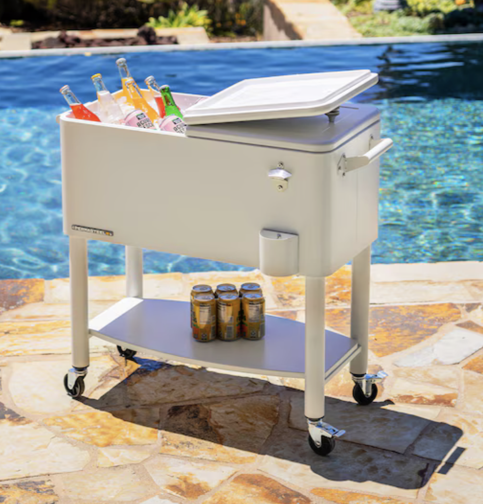 White Rolling Cooler