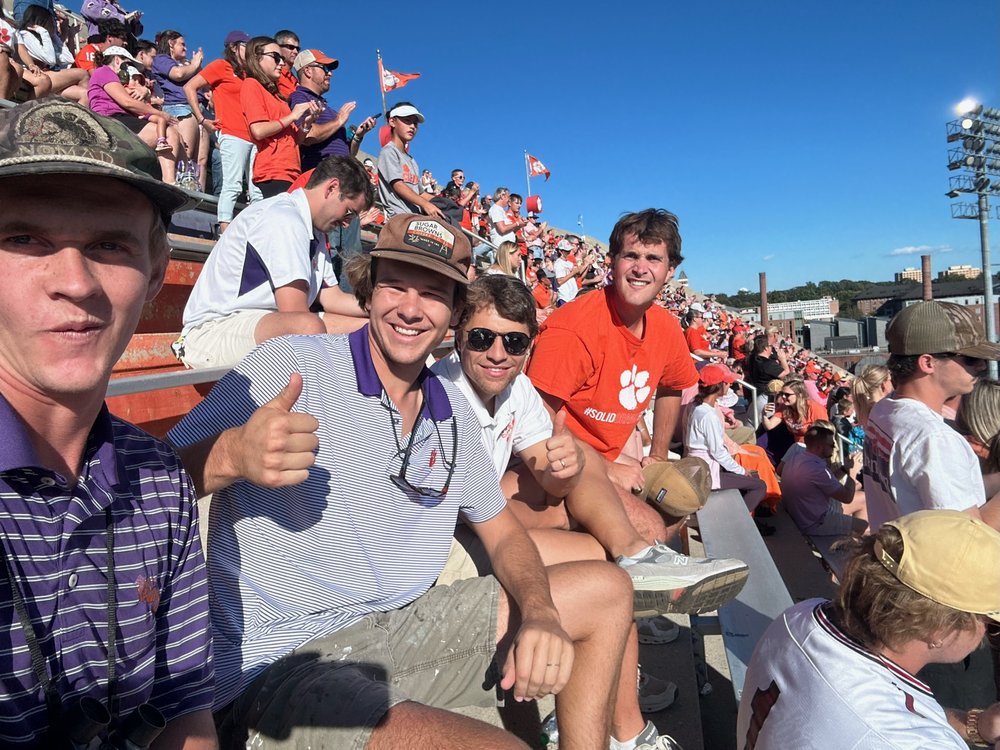 Clemson game with handsome friends