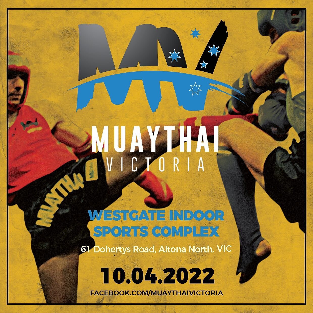 Next Muaythai Victoria event coming up in three weeks.
Part of a regular monthly schedule of events!