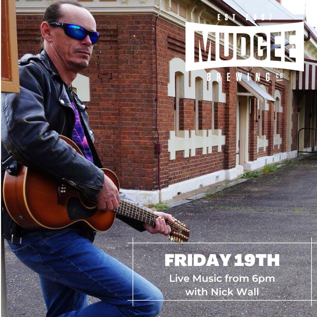 🎶🎸 Get ready to groove with us as Nick Wall takes the stage tonight from 6-9pm at Mudgee Brewing Co.! 🎵 Bring your friends, grab a cold one, and let the music wash over you. It's sure to be an evening filled with good vibes and great tunes. See yo