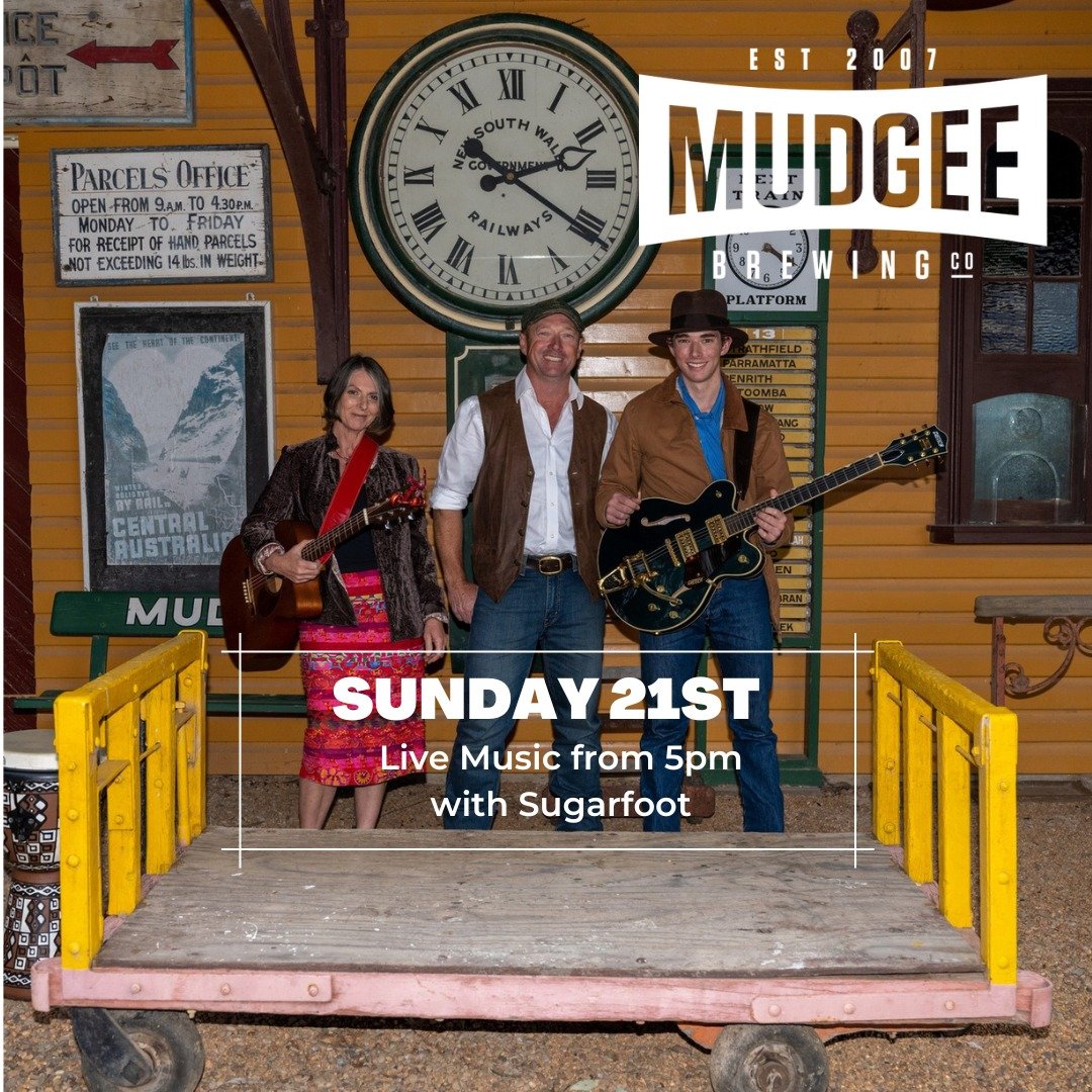 🎶🎸 Join us tonight for live music with Sugarfoot from 5-8pm at Mudgee Brewing Co.! 🎵 Get ready to sway to their soulful tunes and enjoy a fantastic evening of music, drinks, and good company. Don't miss out on the fun!

 #LiveEntertainment #Mudgee