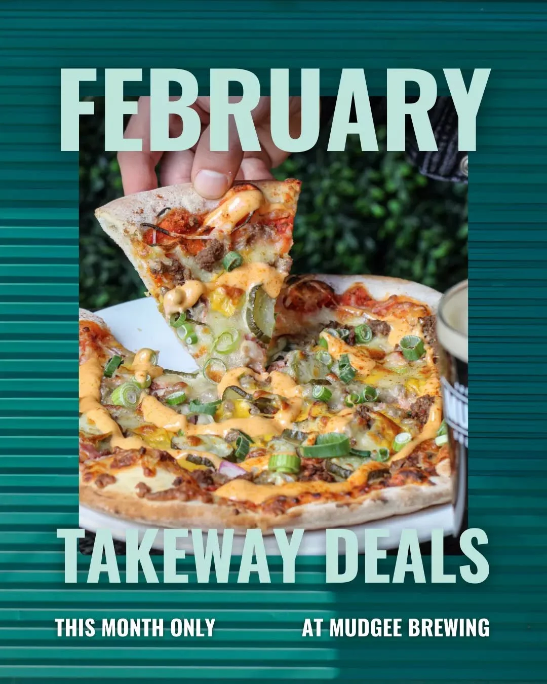 Dinner plans? Sorted. 

All February, order two takeaway pizzas and score FREE garlic bread. PLUS, every takeaway order (pizza, burger or pasta) goes in the draw to win a $100 venue voucher.

Call (03) 6372 6726 to order and let us handle dinner 🙌