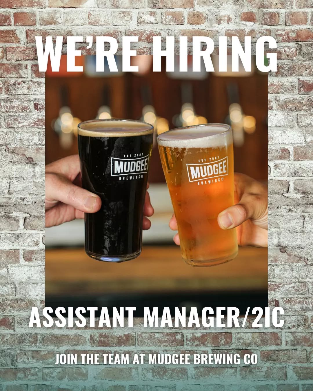 We&rsquo;re hiring an Assistant Manager / 2IC 🍻

Mudgee Brewing Co is on the lookout for someone experienced, hands-on and ready to lead from the floor in a fast-paced venue.

What we&rsquo;re looking for:
&bull; Experience in a supervisory or manag