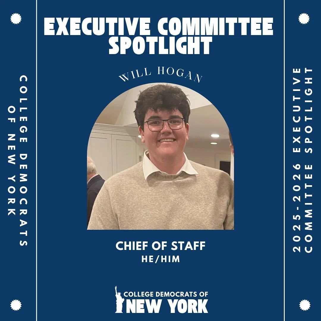 Continuing our introductions of the 2025–2026 Executive Board, we’re proud to highlight our Chief of Staff, Will Hogan!
