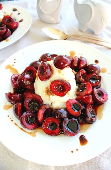 Cherry Balsamic Ricotta Toast