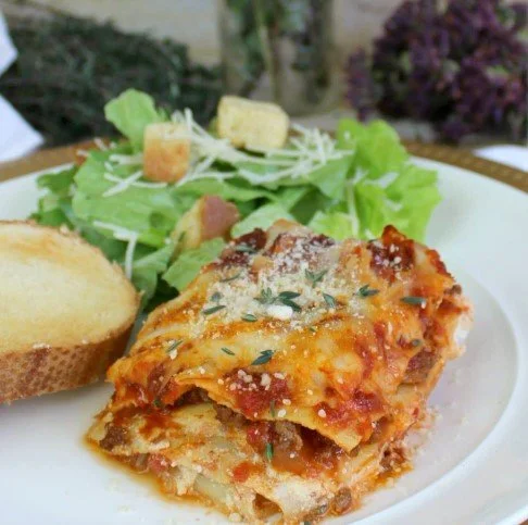 Lasagna And Bread