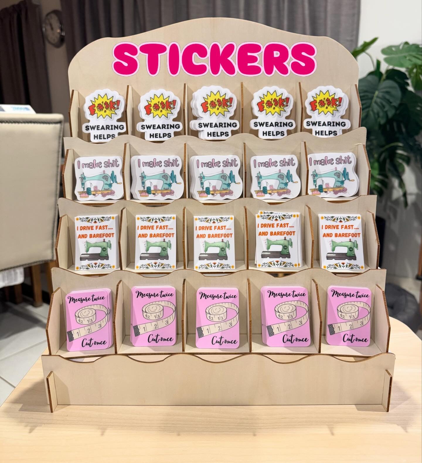 Just put the new sticker stand together. Looks great and there&rsquo;s plenty of room for all the new designs to come 
.
#rosieposie #rosieposieau #stickers #supportsmallbusiness #melbourne