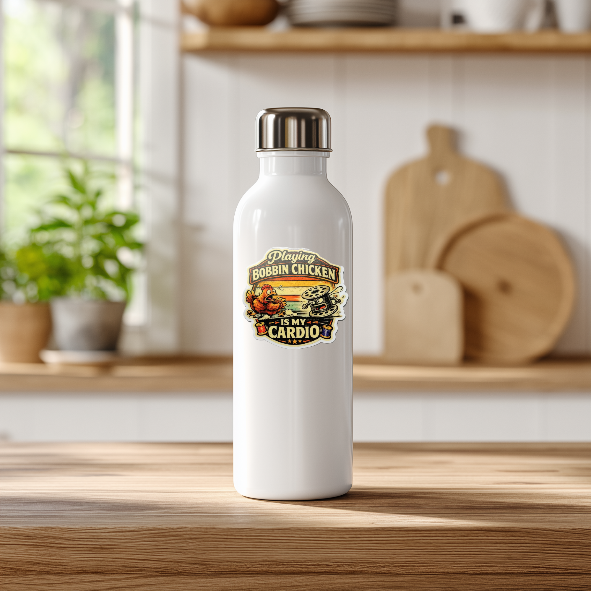 Bobbin Chicken drink bottle.png