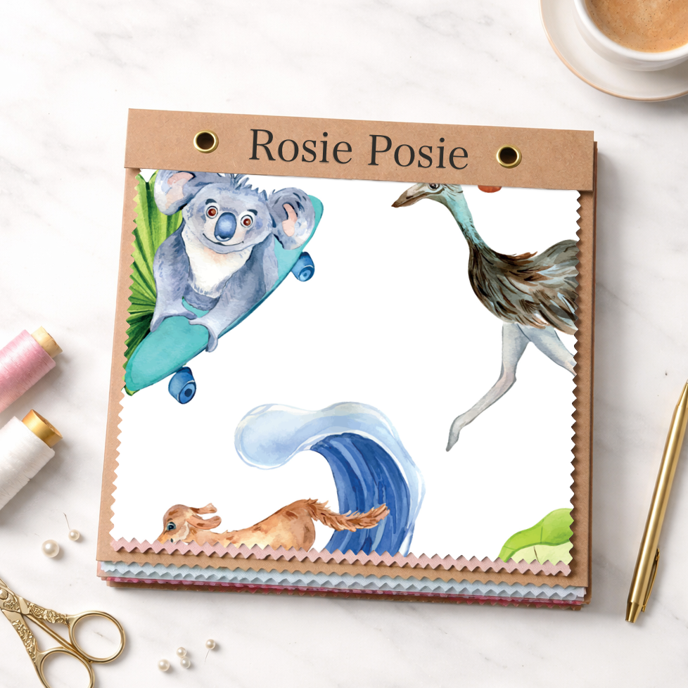 Cartoon Aussie Animals White