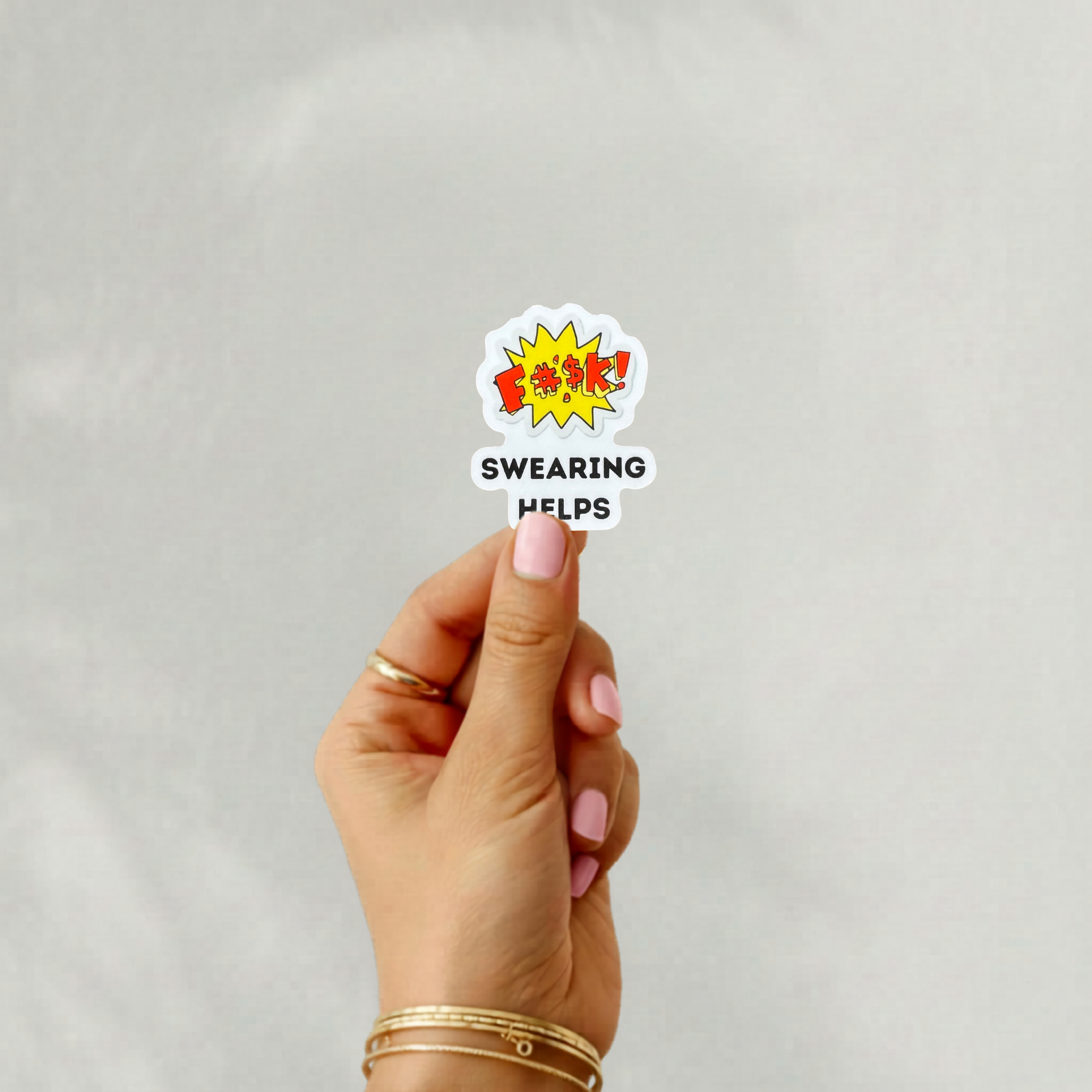 VINYL STICKER ~ SWEARING HELPS