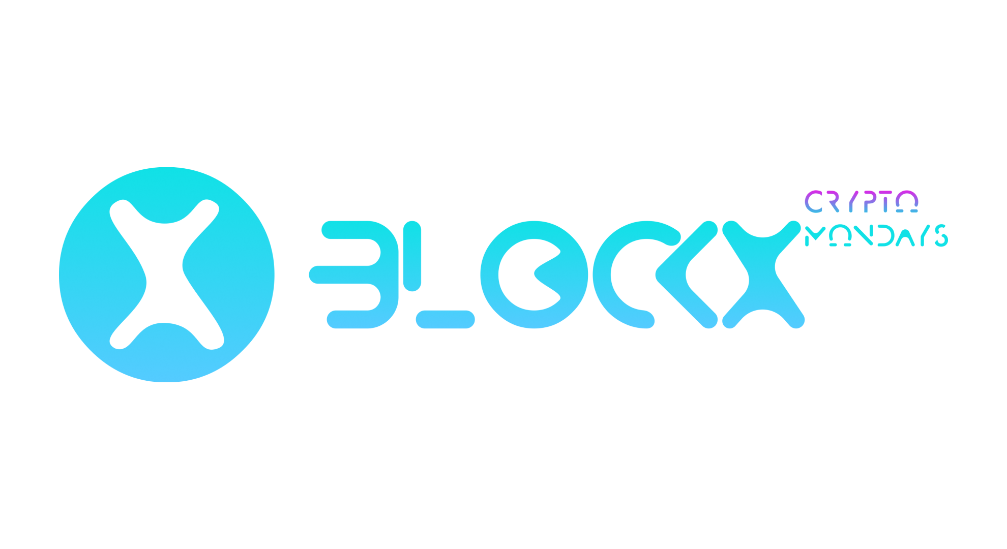 Logo with the text 'BLOCK' and 'CRYPTO MONDAYS' in a stylized font.