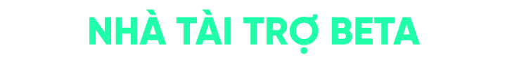 Text in Vietnamese saying 'Nhà tài trợ beta' with Ethereum logos on each side.