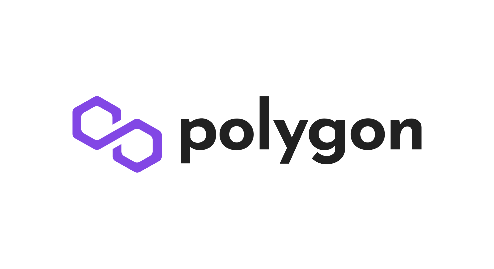 Polygon logo with purple geometric design and black text