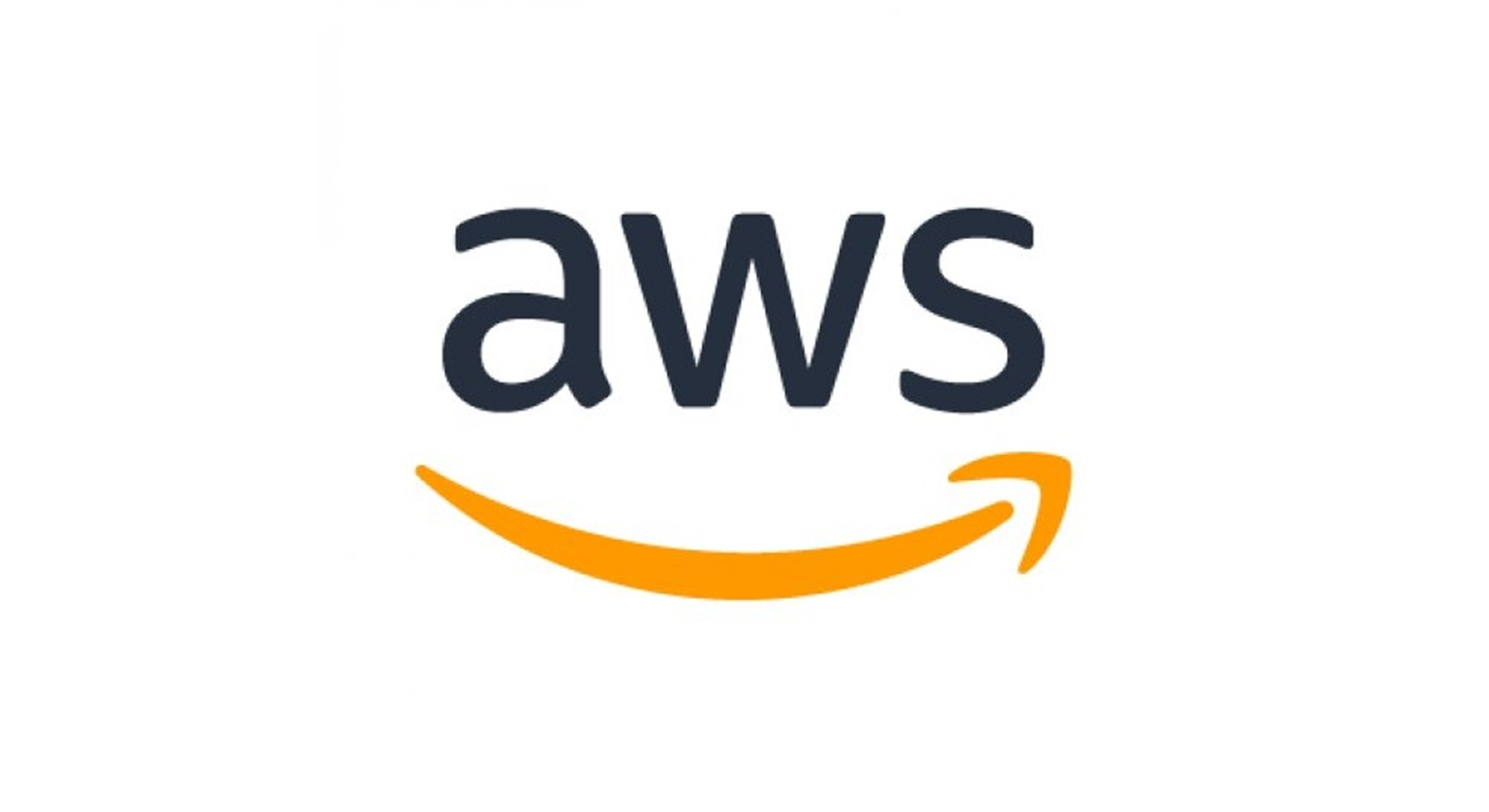 AWS logo with the word "aws" and an orange arrow underneath.