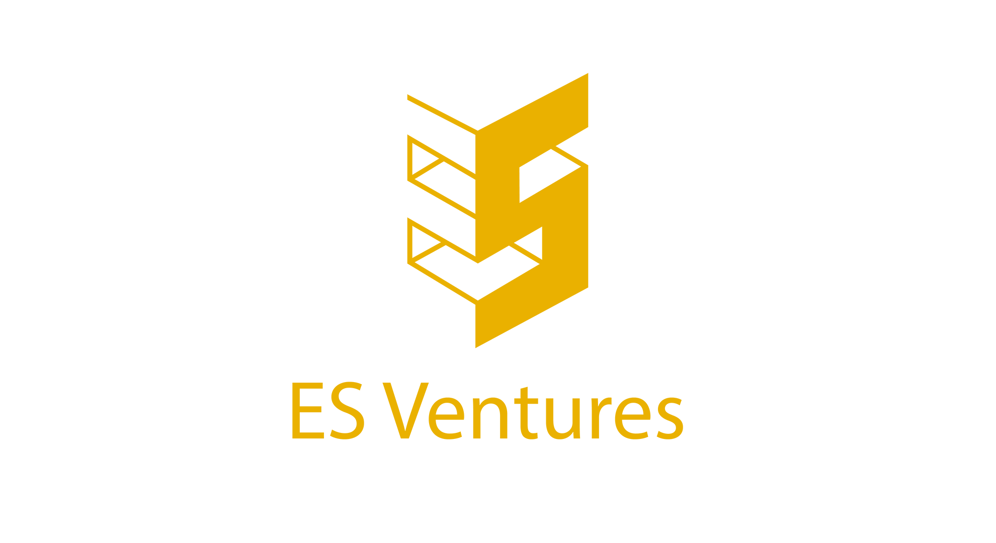 Logo of ES Ventures with stylized gold letter 'S' in a geometric design on a white background.