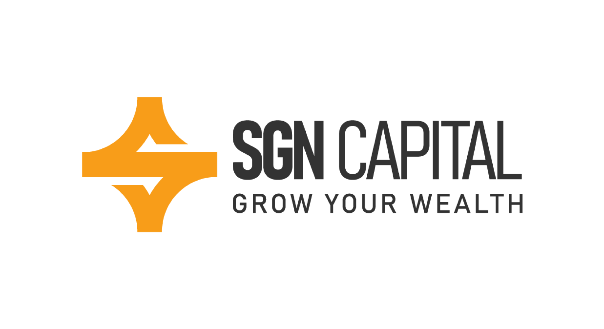 Logo of SGN Capital with orange geometric symbol and text "Grow Your Wealth."