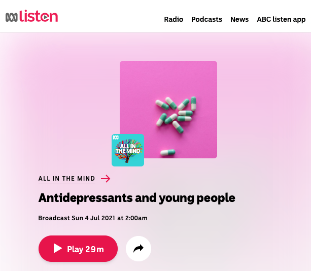 ABC Radio’s All in the mind: Young people and depression