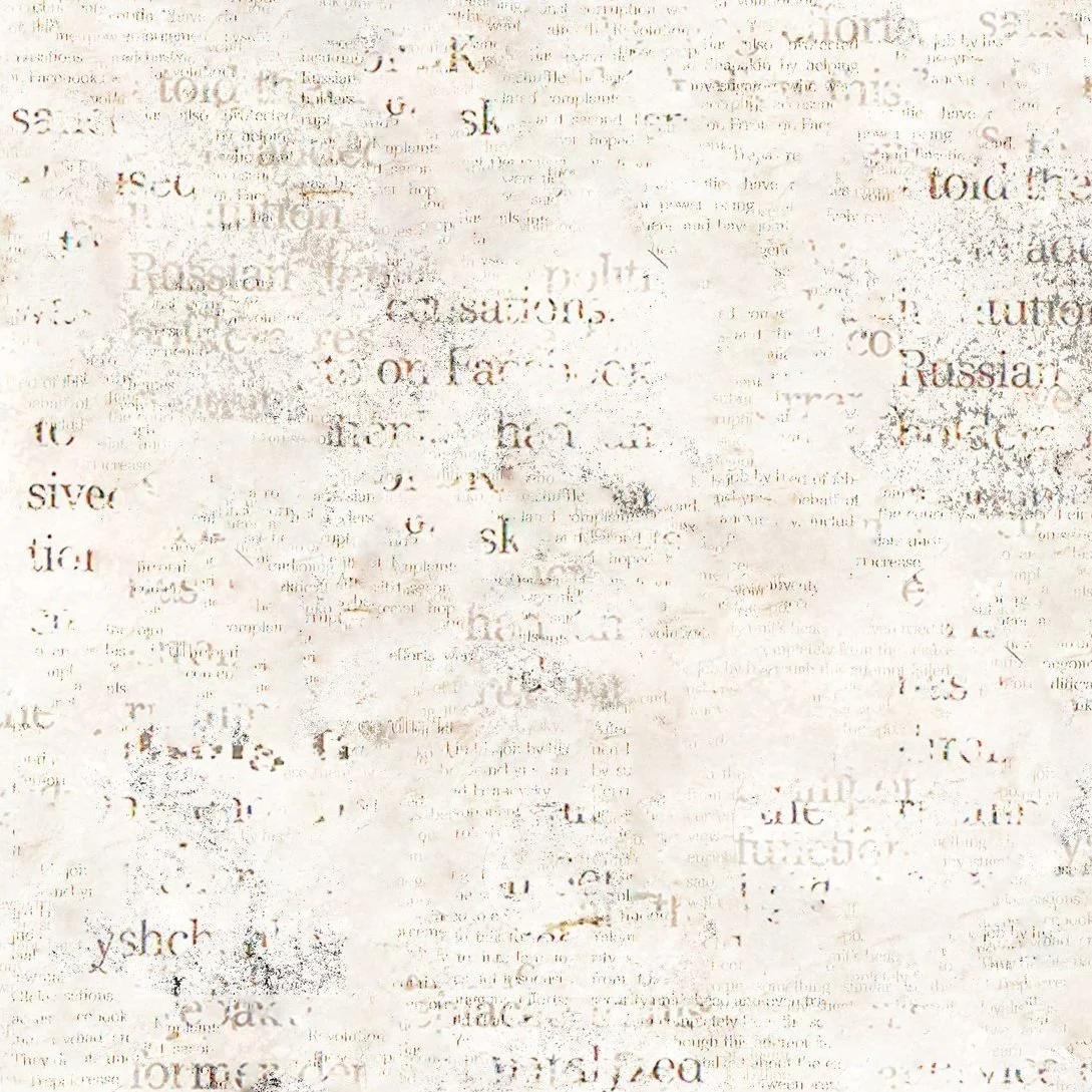 Blurred and distorted text from a printed page, making the words difficult to read clearly.