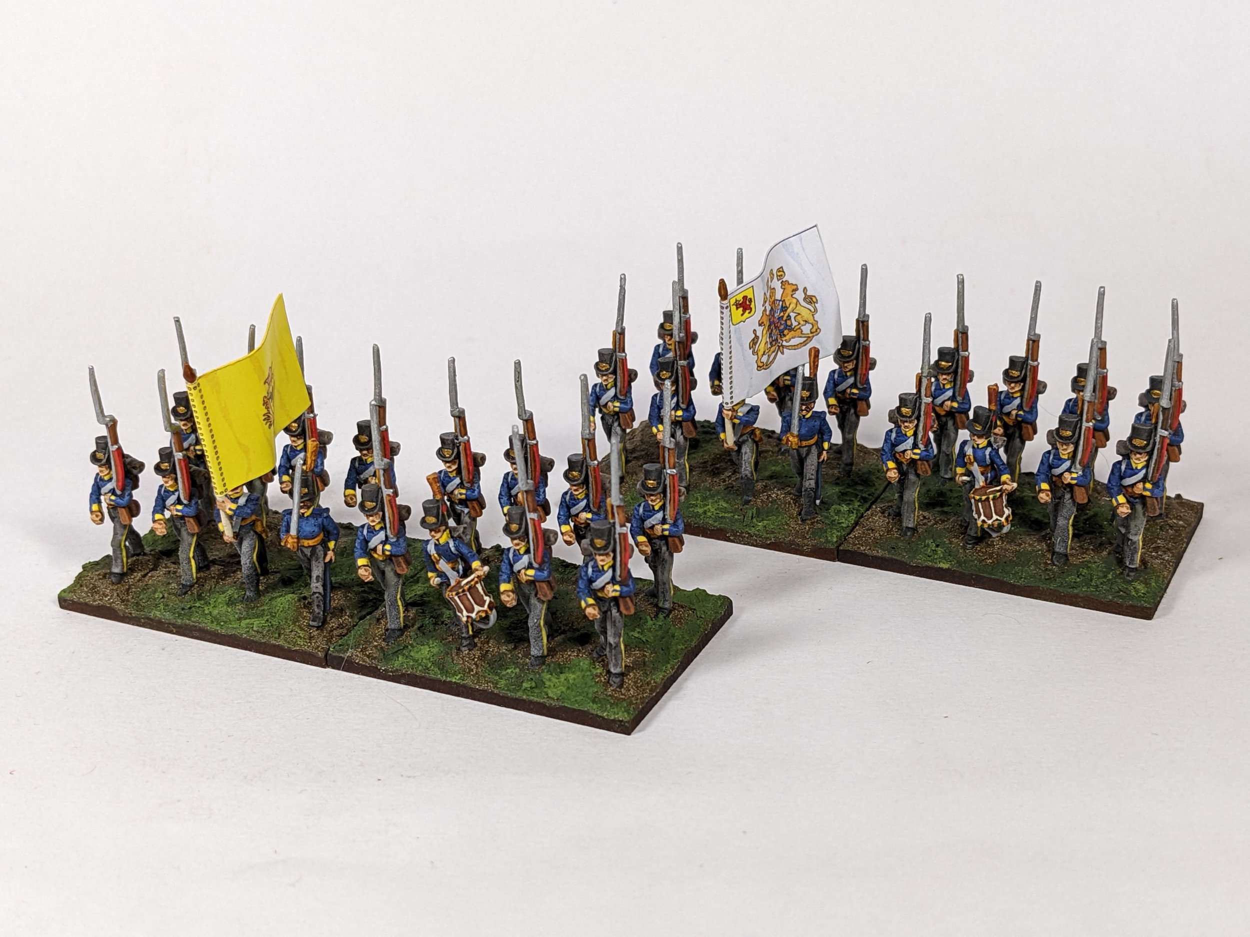 1810 Swedish Uniforms, Napoleonic, Kronoberg Regiment, Minifigs, Side View, Full Painted, Gull Miniatures