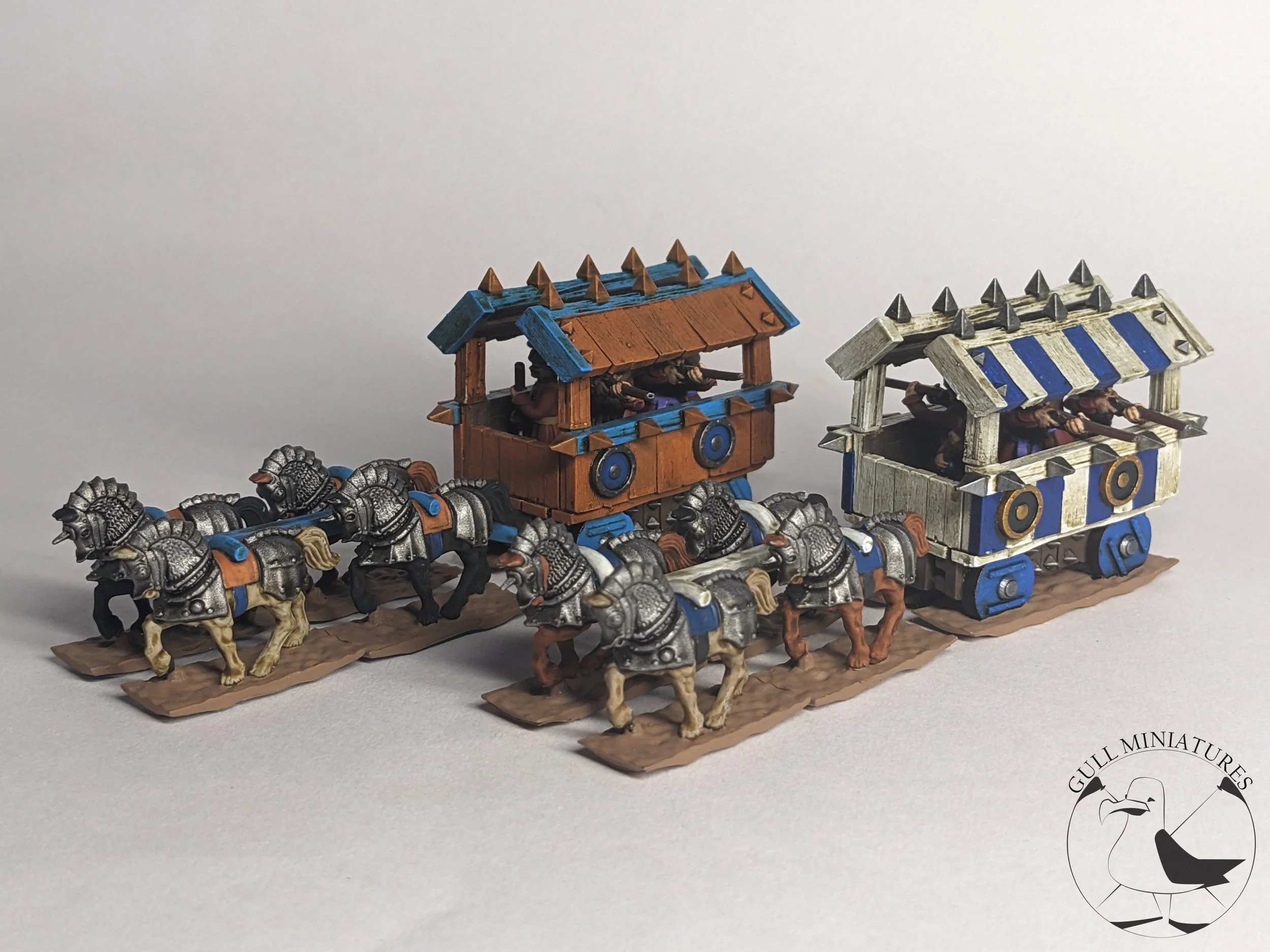 Kislev Infantry and Wagons - Warmaster 15mm Scale