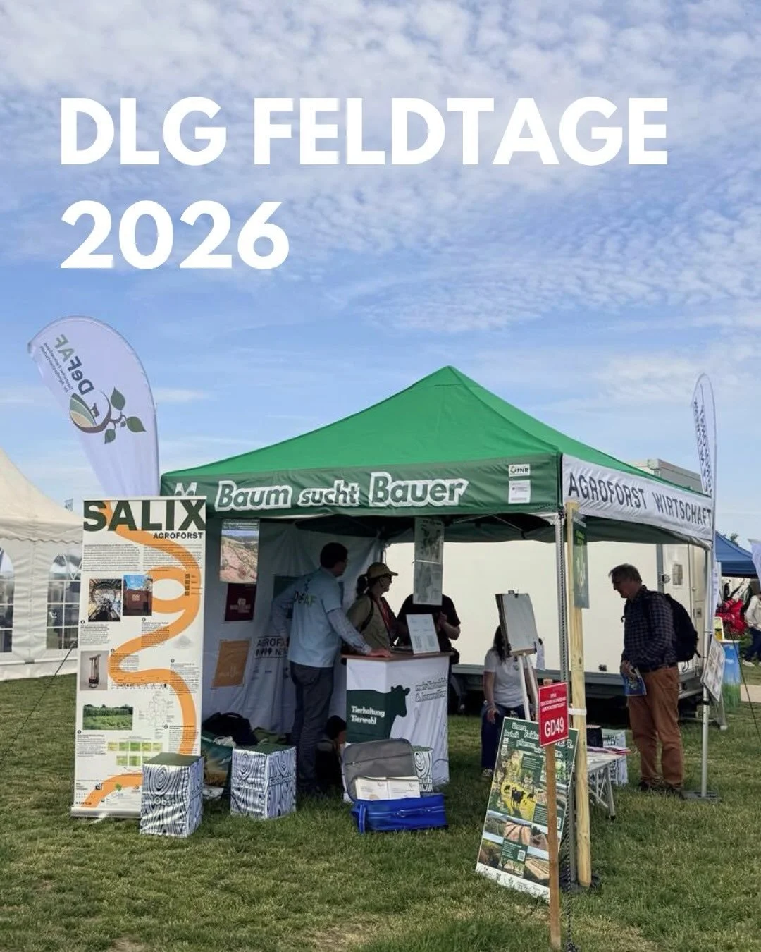 Wir durften den Stand des @defaf_ev auf den DLG- @feldtage 2026 mitbetreuen und mit euch &uuml;ber Agroforstwirtschaft ins Gespr&auml;ch kommen 🌳

Mit #SALIXAFS sind wir Teil des Agroforst-Netzwerkes und freuen uns immer &uuml;ber spannende Diskussi