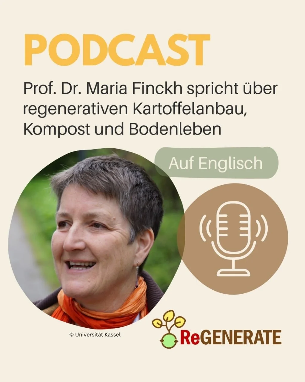 Prof. Dr. Maria Finckh, Fachgebietsleiterin &Ouml;kologischer Pflanzenschutz an der Universit&auml;t Kassel, war zu Gast im ReGENERATE-Podcast. 🙌
Prof. Dr. Finckh besch&auml;ftigt sich in ihrer Arbeit vor allem mit der F&ouml;rderung und dem Erhalt 