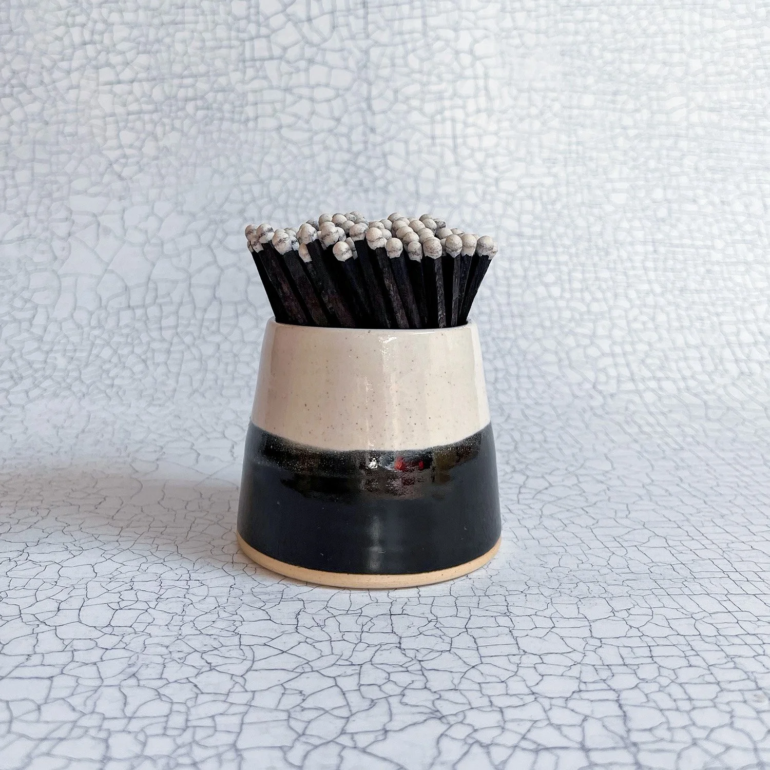 Ceramic Match Pot | Black