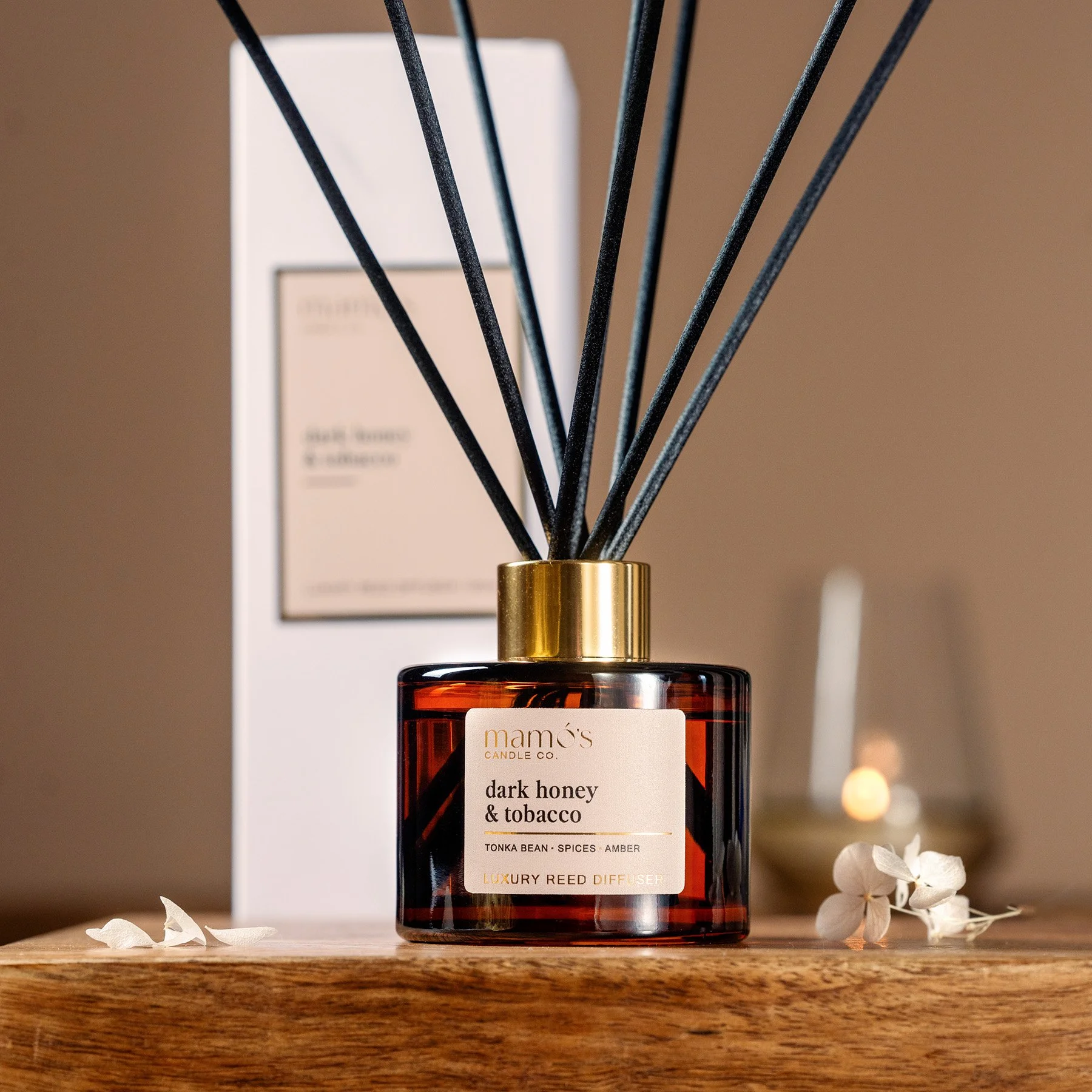 Luxury Reed Diffuser | Dark Honey & Tobacco